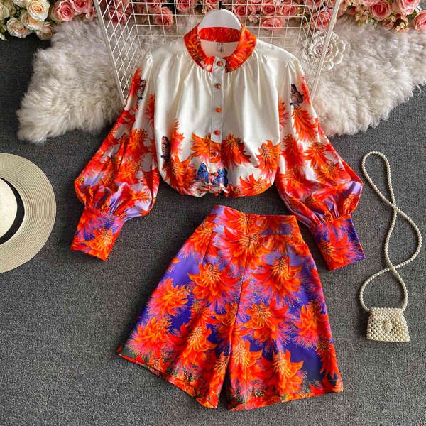 women's tracksuits 2021 spring fashion women print long sleeve loose elegant shirt + high waist wide leg shorts two piece sets r82, Gray
women's tracksuits 2021 spring fashion women print long sleeve loose elegant shirt + high waist wide leg shorts two piece sets r82, Gray