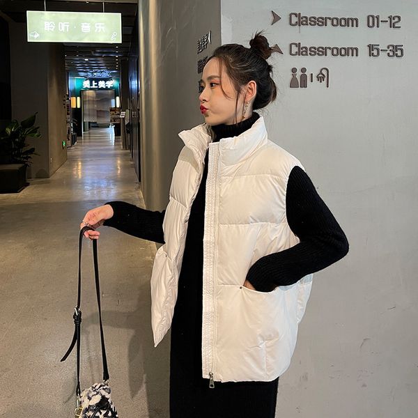 off season short down jacket cotton women's 2021 new stand collar thickened vest coat, Black
off season short down jacket cotton women's 2021 new stand collar thickened vest coat, Black