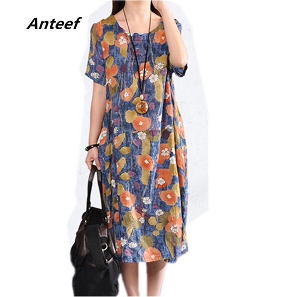 cotton linen plus size vintage floral women casual loose midi summer dress elegant clothes ladies dresses sundress 210517, Black;gray
cotton linen plus size vintage floral women casual loose midi summer dress elegant clothes ladies dresses sundress 210517, Black;gray