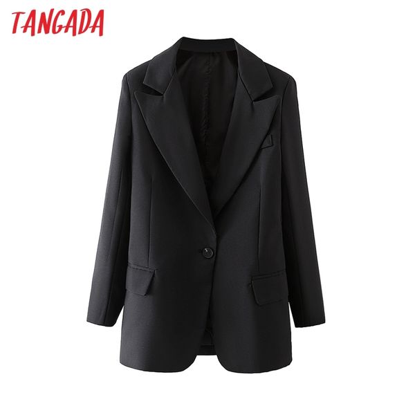women solid black blazer coat back pleated vintage notched collar fashion female casual chic da117 210416
women solid black blazer coat back pleated vintage notched collar fashion female casual chic da117 210416