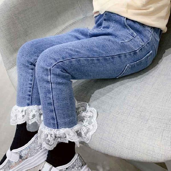 spring autumn baby jeans lace designer denim pants elastic waist girls fashion trousers 2-7years kids cotton jean blue pantalon
spring autumn baby jeans lace designer denim pants elastic waist girls fashion trousers 2-7years kids cotton jean blue pantalon