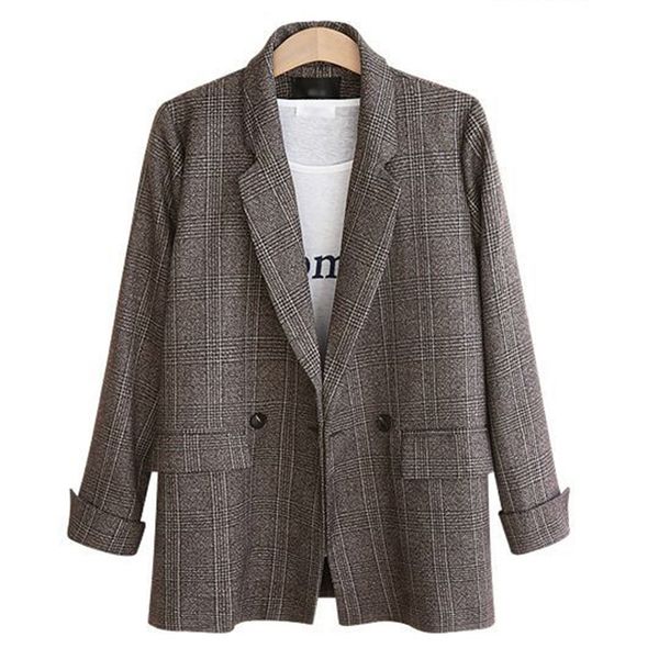 paris girl women's check long sleeve cotton jacket causual vintage coat plaid blazer 210524, White;black
paris girl women's check long sleeve cotton jacket causual vintage coat plaid blazer 210524, White;black