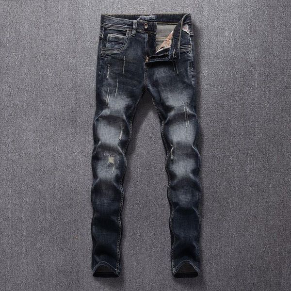 men's jeans european vintage fashion men retro black blue elastic slim fit ripped scratch designer casual cotton denim pants
men's jeans european vintage fashion men retro black blue elastic slim fit ripped scratch designer casual cotton denim pants