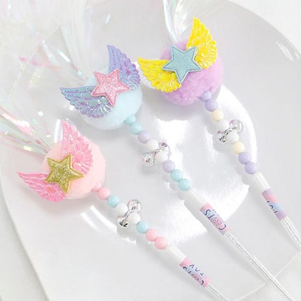cat toys interactive pet stick teaser wand for kitten colorful tassel with angel wings accessories supplies
cat toys interactive pet stick teaser wand for kitten colorful tassel with angel wings accessories supplies