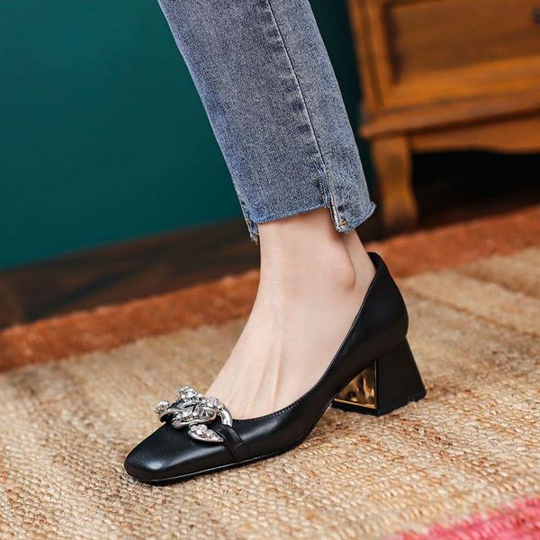 dress shoes allbitefo beautiful rhinastone chain fashion soft genuine leather women heels female party wedding girls high heel, Black
dress shoes allbitefo beautiful rhinastone chain fashion soft genuine leather women heels female party wedding girls high heel, Black