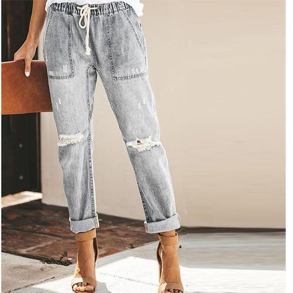 women's jeans ripped pants casual fashion street loose daily straight leg holes trousers, Blue
women's jeans ripped pants casual fashion street loose daily straight leg holes trousers, Blue