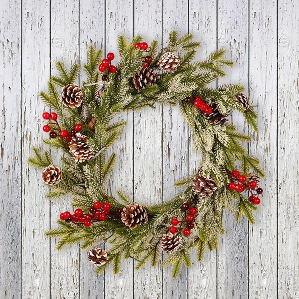 christmas wreaths decorations, garland ornament artificial with green leaves, red fruit bunches, pine needles frosty cones decorative flower
christmas wreaths decorations, garland ornament artificial with green leaves, red fruit bunches, pine needles frosty cones decorative flower