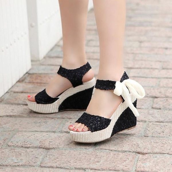 sandals summer women bowknot open toe pump high heel shoes wedge platform 2zvz, Black
sandals summer women bowknot open toe pump high heel shoes wedge platform 2zvz, Black