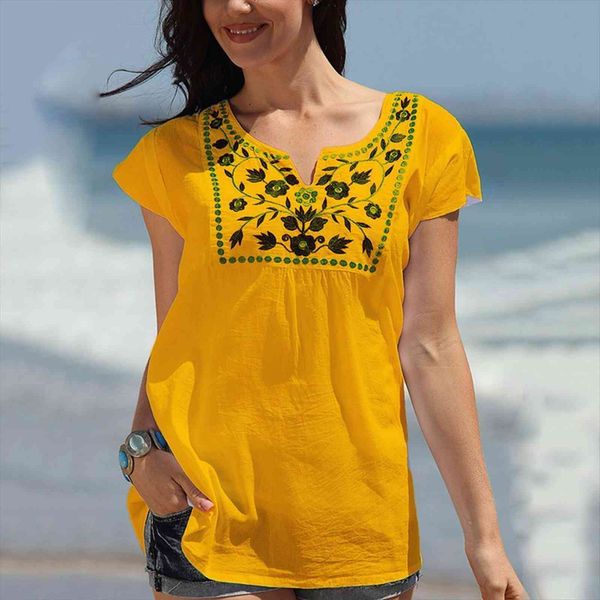 and boho beach women shirts short sleeve summer fashion tee loose casual floral print clothes, White
and boho beach women shirts short sleeve summer fashion tee loose casual floral print clothes, White