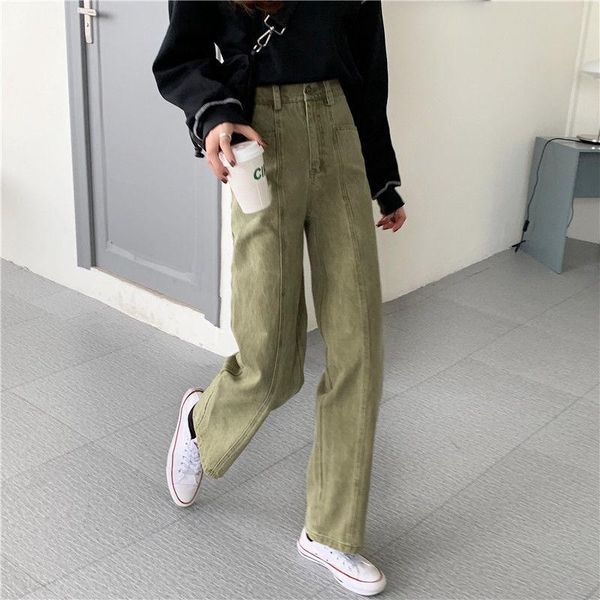 women's jeans solid vintage high waist women plus size wide leg straight denim pants 2021 green pink boyfriend y2k streetwear, Blue
women's jeans solid vintage high waist women plus size wide leg straight denim pants 2021 green pink boyfriend y2k streetwear, Blue