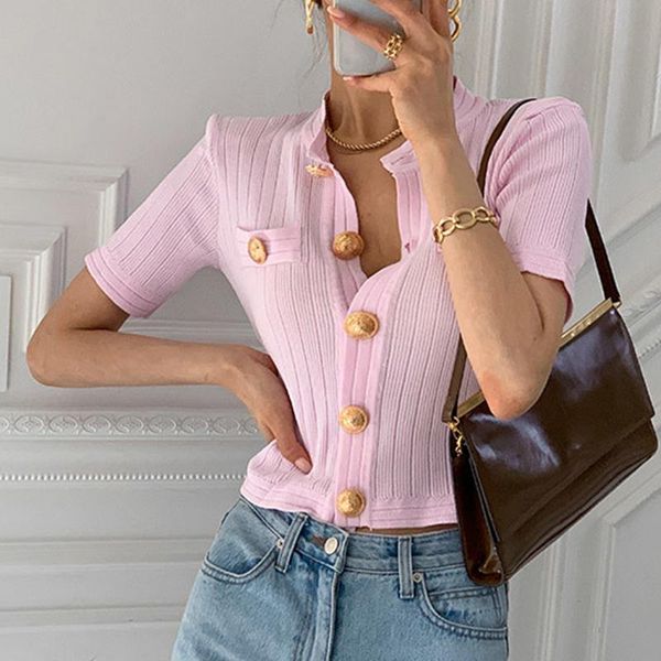 women's blouses & shirts solid stretch shoulder pad shirt women korean fashion loose woman single-breasted knitted cardigan short ladie, White
women's blouses & shirts solid stretch shoulder pad shirt women korean fashion loose woman single-breasted knitted cardigan short ladie, White