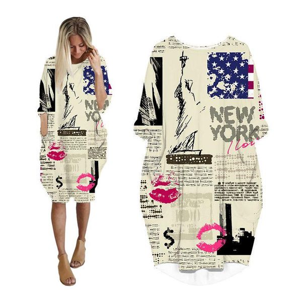 casual dresses midi dress shirt woman spaper vintage 3d printed fashion pocket harajuku long sleeve womens plus size clothes, Black;gray 
casual dresses midi dress shirt woman spaper vintage 3d printed fashion pocket harajuku long sleeve womens plus size clothes, Black;gray