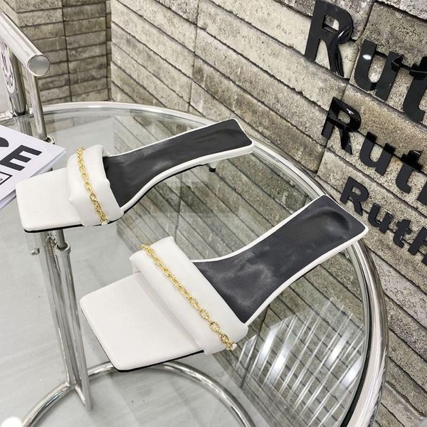 korean fashion slides mules women middle heels fetish slippers sandals square toe chain stripper ladies summer shoes, Black
korean fashion slides mules women middle heels fetish slippers sandals square toe chain stripper ladies summer shoes, Black