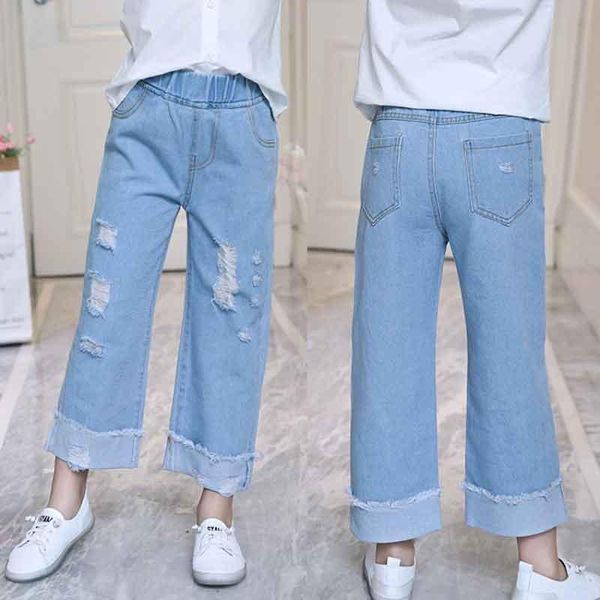 girls vintage denim jeans spring autumn children's wide leg pants students casual loose straight trousers ripped for teens, Blue
girls vintage denim jeans spring autumn children's wide leg pants students casual loose straight trousers ripped for teens, Blue