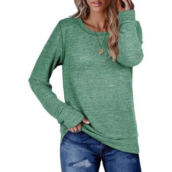 women's t-shirt round neck pullover solid color t-shirtr casual long-sleeved wide striped loose, White
women's t-shirt round neck pullover solid color t-shirtr casual long-sleeved wide striped loose, White