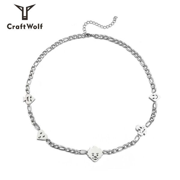 titanium steel necklace creative playing card expression pack love pendant ins hip hop for men and women, Silver
titanium steel necklace creative playing card expression pack love pendant ins hip hop for men and women, Silver