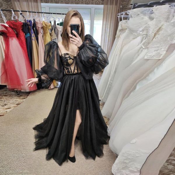 party dresses pretty princess homecoming puff long sleeves beadings split tulle ball gown women formal evening elegant gowns, White;black
party dresses pretty princess homecoming puff long sleeves beadings split tulle ball gown women formal evening elegant gowns, White;black