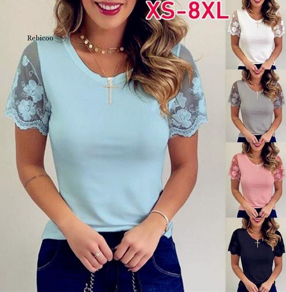 women's t-shirt summer women plus sizes tees cotton femme lace t shirts elegant ruffles loose beboho shirt, White
women's t-shirt summer women plus sizes tees cotton femme lace t shirts elegant ruffles loose beboho shirt, White