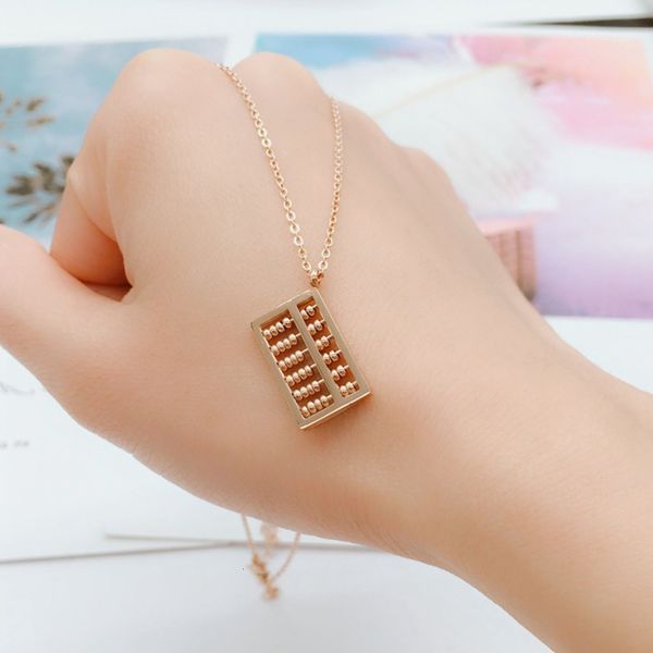 titanium steel 18k rose gold abacus necklace women's fashion clavicle chain jewelry, Black
titanium steel 18k rose gold abacus necklace women's fashion clavicle chain jewelry, Black