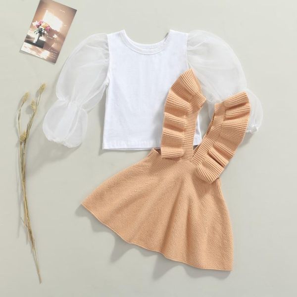 clothing sets fahsion kids girls puff sleeve solid pullovers knitted suspender skirt children outfit clothes, White
clothing sets fahsion kids girls puff sleeve solid pullovers knitted suspender skirt children outfit clothes, White