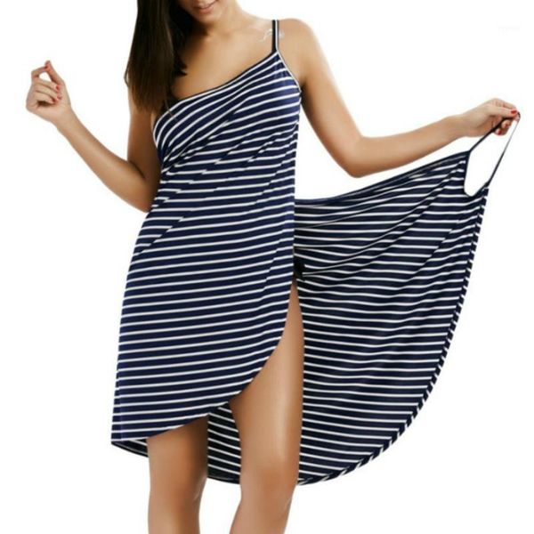 summer stripe print backless beach dress v neck spaghetti strap sling wrap dresses striped cover up plus size women's swimwear, White;black
summer stripe print backless beach dress v neck spaghetti strap sling wrap dresses striped cover up plus size women's swimwear, White;black