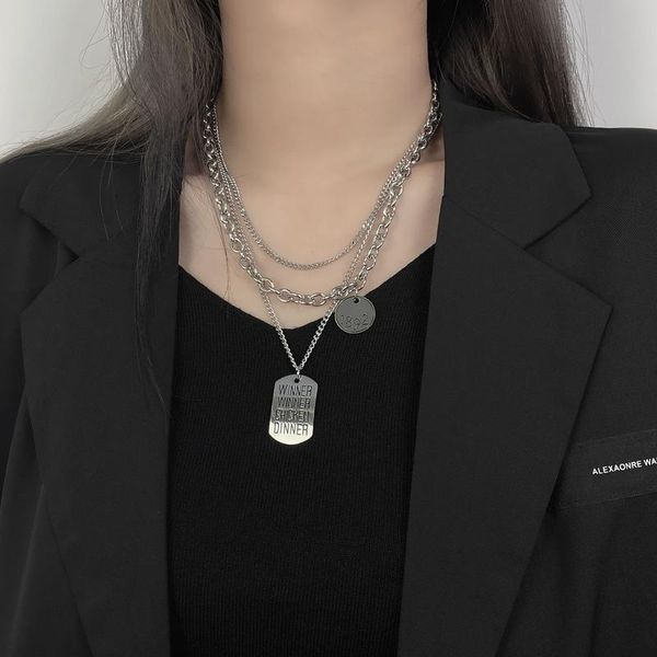 pendant necklaces u-magical gothic multi-layer stainless steel geometric circle necklace for women stylish chunky chain jewelry, Silver
pendant necklaces u-magical gothic multi-layer stainless steel geometric circle necklace for women stylish chunky chain jewelry, Silver