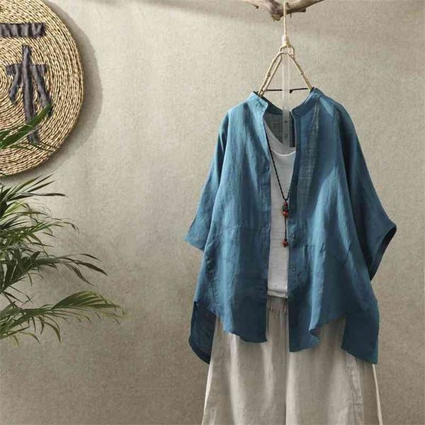 summer arts style women loose short sleeve stand collar vintage shirts asymmetry cotton linen casual blouses s965 210512, White
summer arts style women loose short sleeve stand collar vintage shirts asymmetry cotton linen casual blouses s965 210512, White
