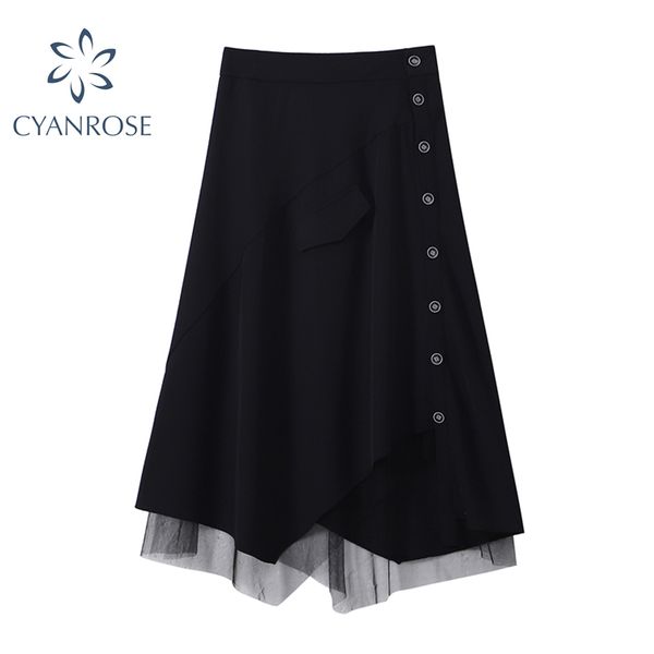 mesh spliced high waist fluffy skirts clothes women streetwear fashion single breasted design harajuku skirts tide buttoms 210417, Black
mesh spliced high waist fluffy skirts clothes women streetwear fashion single breasted design harajuku skirts tide buttoms 210417, Black