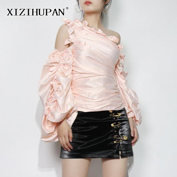 women's blouses & shirts xizihupan elegant solid ruched shirt for women skew collar puff long sleeve patchwork bowknot female summer 20, White
women's blouses & shirts xizihupan elegant solid ruched shirt for women skew collar puff long sleeve patchwork bowknot female summer 20, White