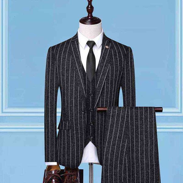 luxury suits blaze hongerwo spring and autumn striped set one button men's suit three piece knot classic, Black
luxury suits blaze hongerwo spring and autumn striped set one button men's suit three piece knot classic, Black