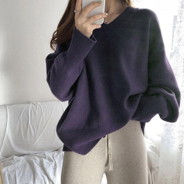 women's sweaters autumn women sweater loose v-neck knitted bottoming shirt simplicity casual ladies clothing female outer wear pullover, White;black
women's sweaters autumn women sweater loose v-neck knitted bottoming shirt simplicity casual ladies clothing female outer wear pullover, White;black