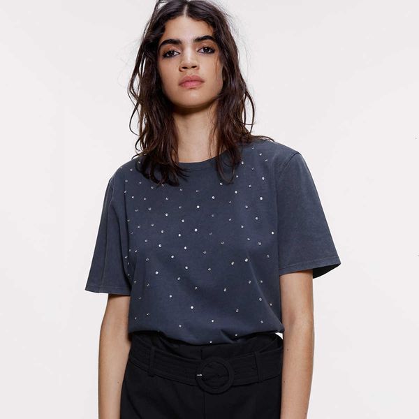 women's t-shirt fashion rivet women t shirt gray vintage short sleeve o neck casual chic streetwear summer cotton female tshirt mv23, White
women's t-shirt fashion rivet women t shirt gray vintage short sleeve o neck casual chic streetwear summer cotton female tshirt mv23, White