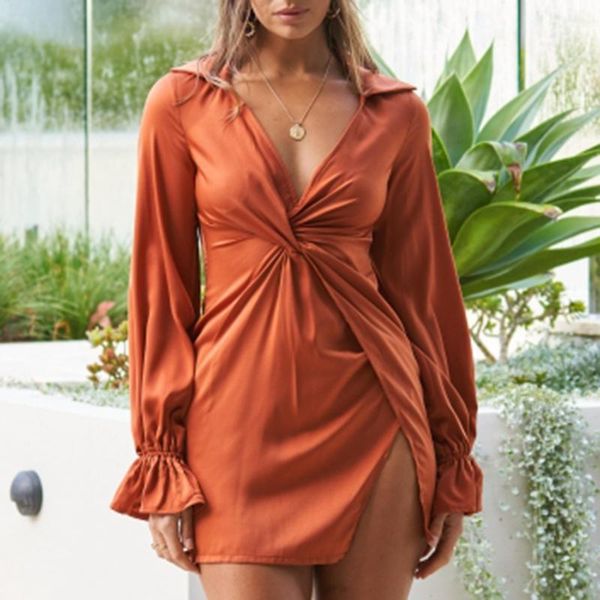 casual dresses fashion summer v neck women elegant long sleeve hem split dress solid fold mini ladies, Black;gray
casual dresses fashion summer v neck women elegant long sleeve hem split dress solid fold mini ladies, Black;gray