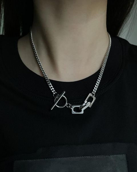 chains fashionable titanium steel ot buckle square link necklace men and women splicing elements street wild short clavicle chain, Silver
chains fashionable titanium steel ot buckle square link necklace men and women splicing elements street wild short clavicle chain, Silver