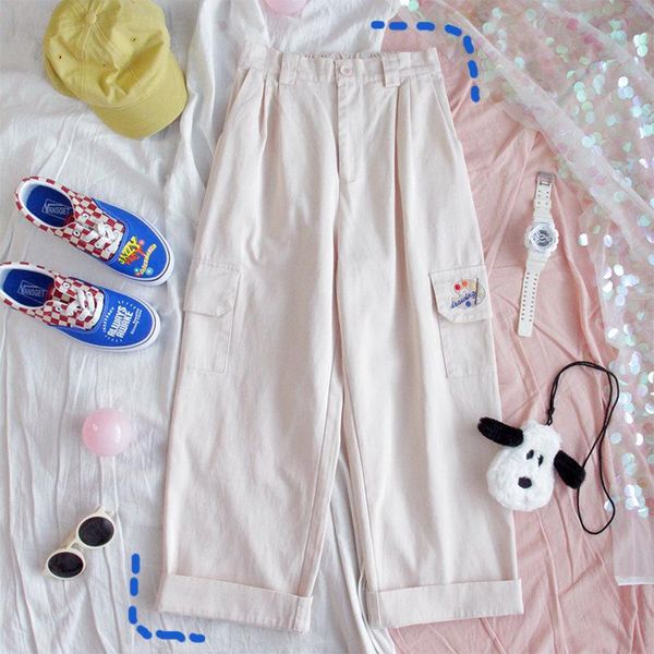 women's pants & capris kawaii cute women straight apricot simple loose japanese harajuku high waist slim casual cargo streetwear, Black;white
women's pants & capris kawaii cute women straight apricot simple loose japanese harajuku high waist slim casual cargo streetwear, Black;white