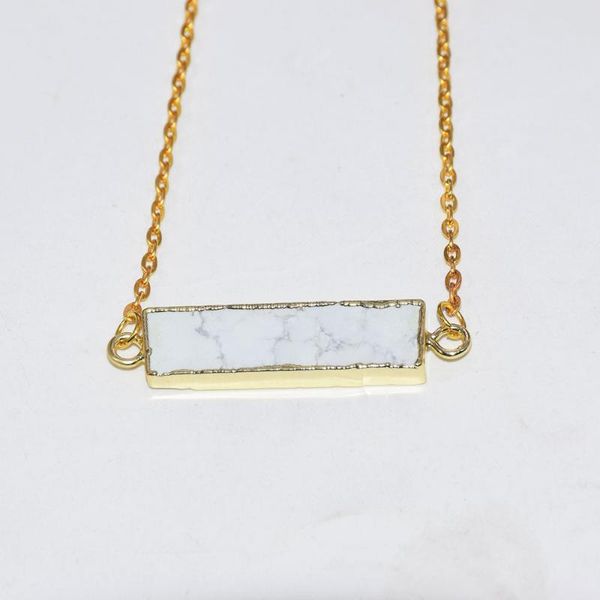 pendant necklaces fashion jewelry natural white howlite stone chain necklace female 2021 marble turquoises rectangle connector for women, Silver
pendant necklaces fashion jewelry natural white howlite stone chain necklace female 2021 marble turquoises rectangle connector for women, Silver