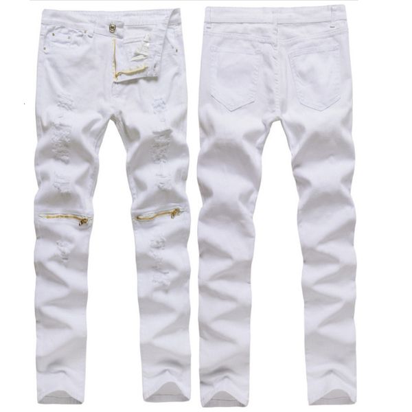 men's jeans fashion casual man ripped hole knee stretch pants zipper cut white/red/green/black slacks feet nightclub jeans men uw5, Blue
men's jeans fashion casual man ripped hole knee stretch pants zipper cut white/red/green/black slacks feet nightclub jeans men uw5, Blue