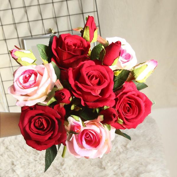 decorative flowers & wreaths 1 branch velvet rose 3 heads artificial diy silk fake flower fresh flores for party home wedding garden decorat
decorative flowers & wreaths 1 branch velvet rose 3 heads artificial diy silk fake flower fresh flores for party home wedding garden decorat