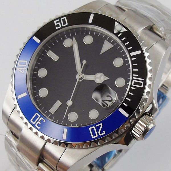 wristwatches 40mm black sterile dial automatic ceramic bezel date luminous see back sapphire glass nh35 miyota 8215 movement men's wris, Slivery;brown
wristwatches 40mm black sterile dial automatic ceramic bezel date luminous see back sapphire glass nh35 miyota 8215 movement men's wris, Slivery;brown