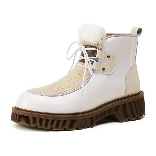 boots 2021 winter fashion mixed color non-slip thick bottom plush snow lace up genuine leather short women's shoes, Black
boots 2021 winter fashion mixed color non-slip thick bottom plush snow lace up genuine leather short women's shoes, Black
