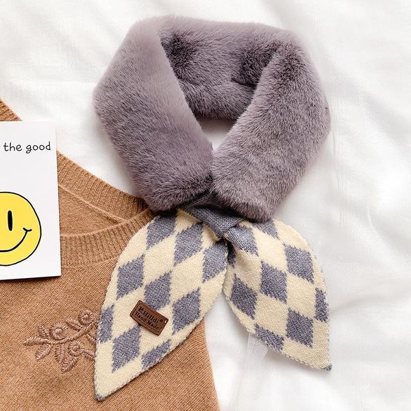 scarves 2021 wool and rabit fur bandana winter scarf for women knitted diamond geometric warm collar luxury female neck wraps, Blue;gray
scarves 2021 wool and rabit fur bandana winter scarf for women knitted diamond geometric warm collar luxury female neck wraps, Blue;gray