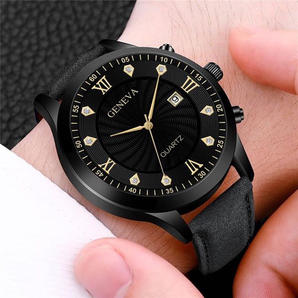 wristwatches geneva diamond-encrusted casual watch men quartz leather strap man's calendar, Slivery;brown
wristwatches geneva diamond-encrusted casual watch men quartz leather strap man's calendar, Slivery;brown
