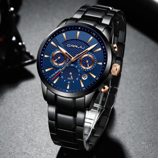 wristwatches crrju men business watch 30m waterproof mens watches steel chronograph male clock saat relojes hombre, Slivery;brown
wristwatches crrju men business watch 30m waterproof mens watches steel chronograph male clock saat relojes hombre, Slivery;brown