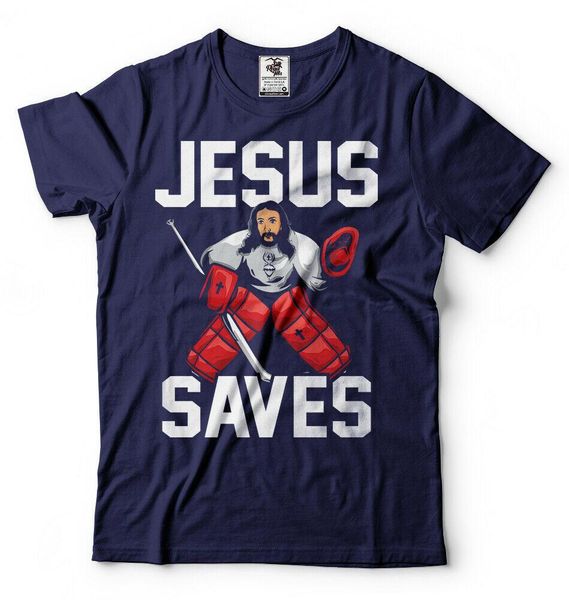 jesus saves ice hockey t-shirt mens sports shirt jesus christ christian shirt, White;black