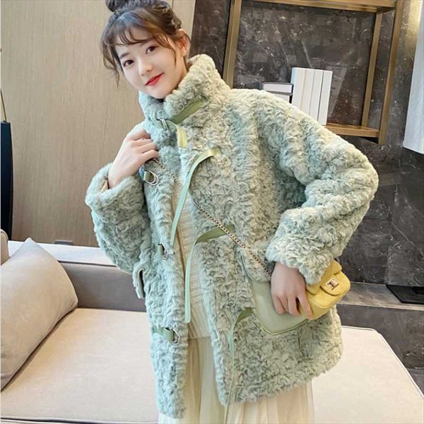 women's fur & faux 2021 fashion lambswool coat female autumn winter korean short jacket loose plush thick warm outerwear ladies g635, Black
women's fur & faux 2021 fashion lambswool coat female autumn winter korean short jacket loose plush thick warm outerwear ladies g635, Black