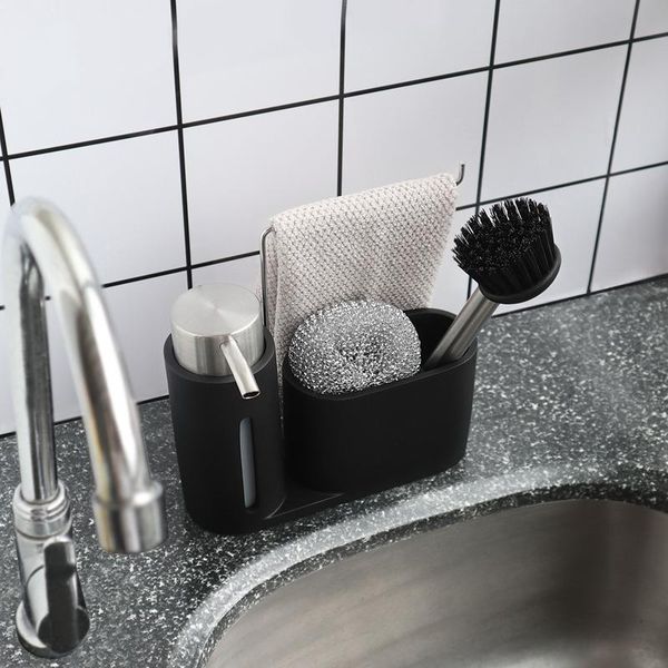 hooks & rails kitchen multifunctional storage rack cleaning kit detergent press bottle steel ball brush rag cooking tool
hooks & rails kitchen multifunctional storage rack cleaning kit detergent press bottle steel ball brush rag cooking tool