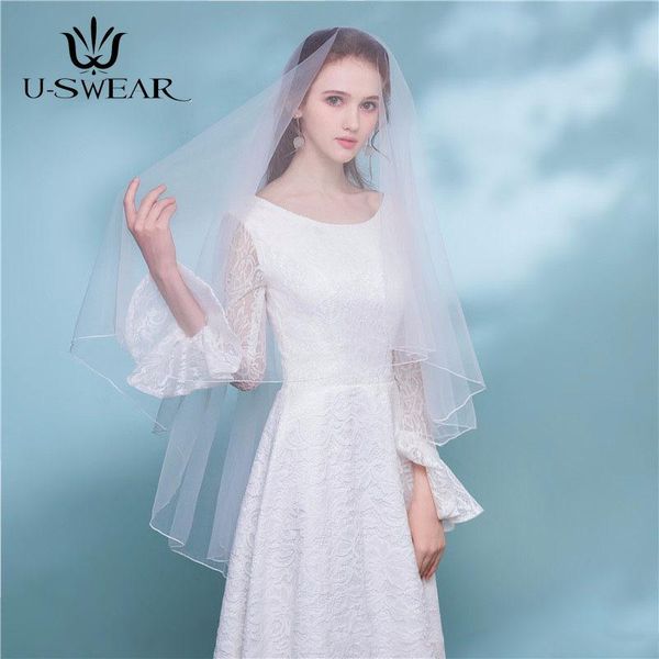 bridal veils simple bride ribbon edge 2 layer short wedding veil velo de novia accessorie 4 colors, Black
bridal veils simple bride ribbon edge 2 layer short wedding veil velo de novia accessorie 4 colors, Black