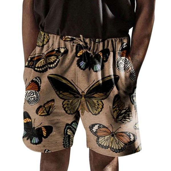 men's summer tethered casual shorts straight digital print beach pants mw0074, White;black
men's summer tethered casual shorts straight digital print beach pants mw0074, White;black