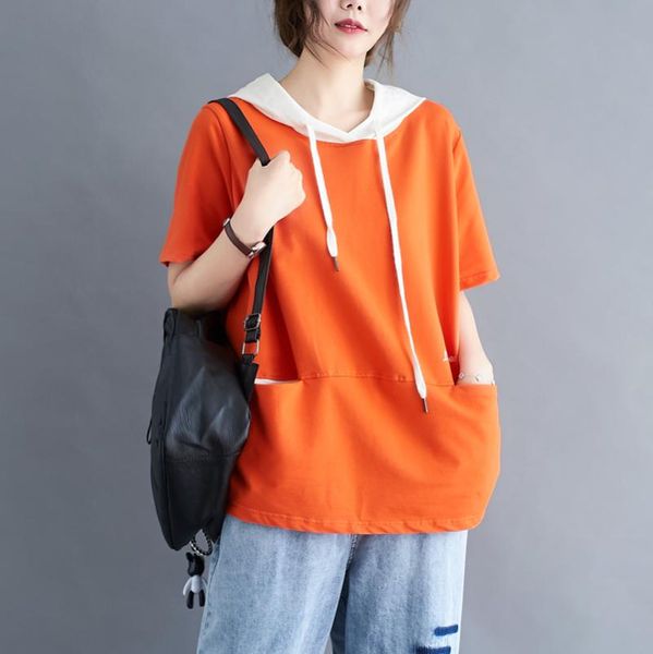 women's hoodies & sweatshirts women large size fake two-piece short sleeve hooded short-sleeved pocket female clothes loose casual summ, Black
women's hoodies & sweatshirts women large size fake two-piece short sleeve hooded short-sleeved pocket female clothes loose casual summ, Black