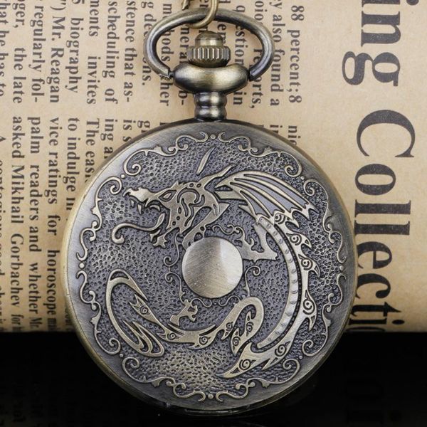 pocket watches vintage dragon carved quartz watch with bronze necklace clock family friends gift, Slivery;golden
pocket watches vintage dragon carved quartz watch with bronze necklace clock family friends gift, Slivery;golden